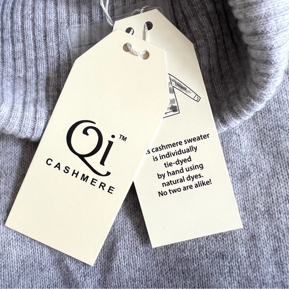 QUINN Dip Dye Turtle Neck Cashmere Sweater Black Gray Sz S - Picture 5 of 10